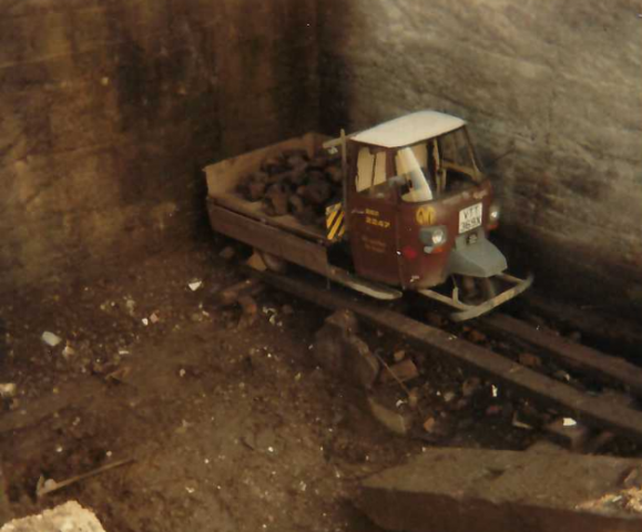 Piaggio with load of stone