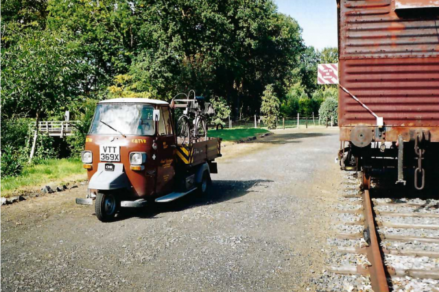 Piaggio with bicycle at Christow