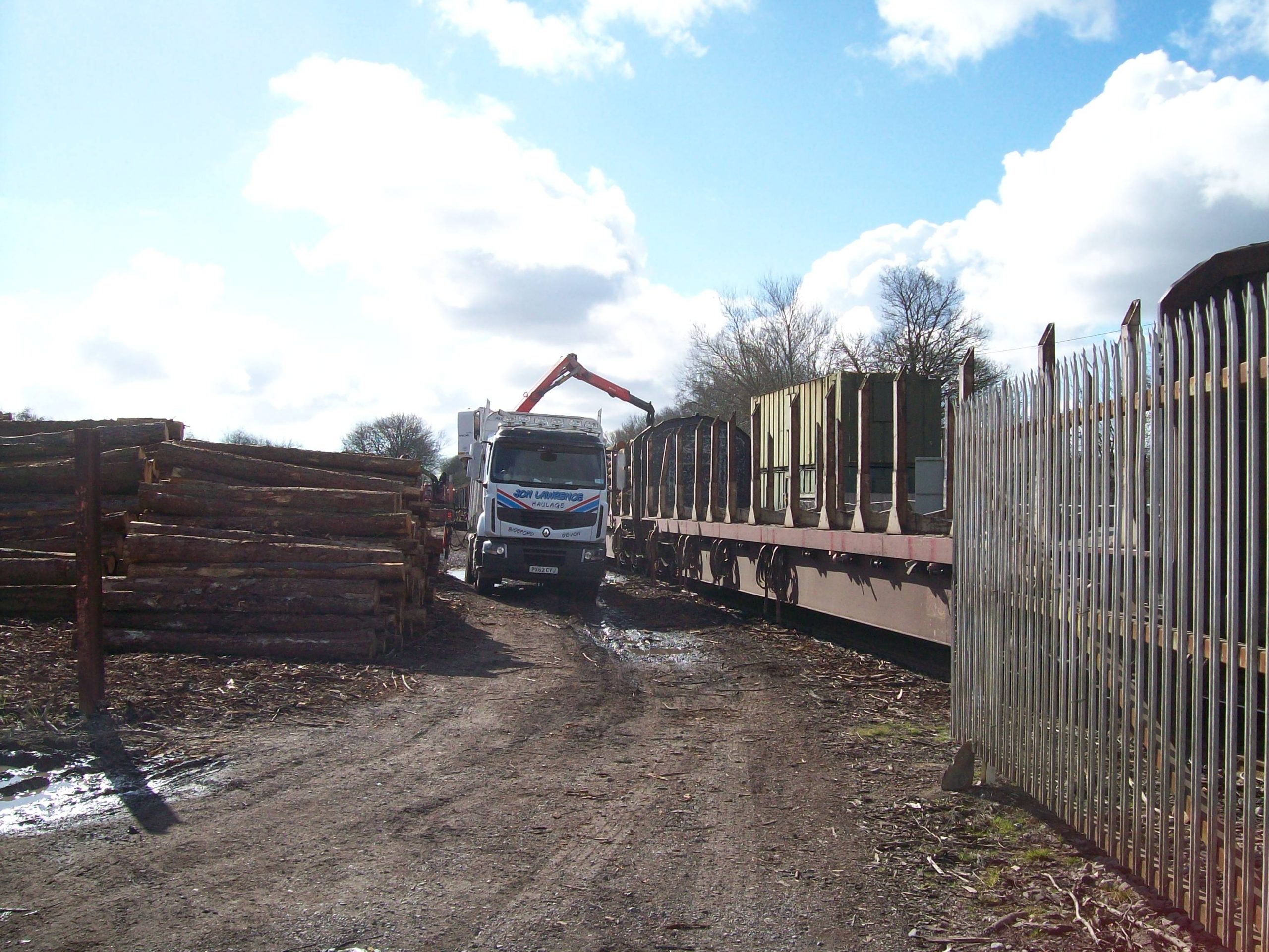 Logs being loaded at Teignbridge.