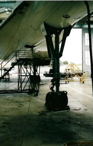 Concorde in hangar at Heathrow