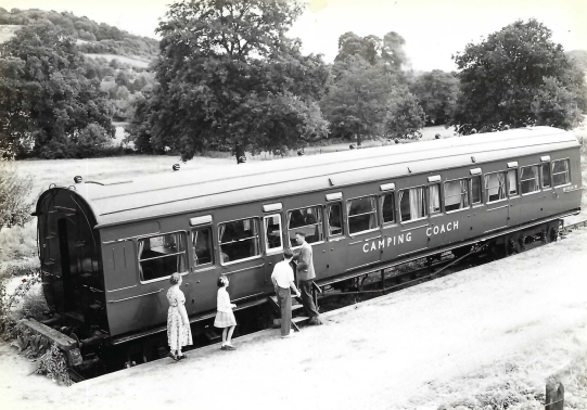 An official photograph of the Camping Coach at Lustleigh, one of the four berthed on the East Dartmoor branches. The others were at Ide, Ashton and Chudleigh. Dawlish Warren