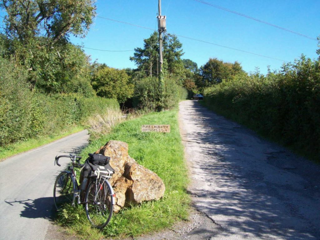The approach to Morebath Station, at right, now leads to a number of homes. Devon & Somerset Railway