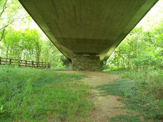Looking back towards Taunton, the first dwarf pier and the new abutment can be seen. The estate track, which once had an occupation crossing on the railway, now passes between the pier and the new abutment behind it. Devon & Somerset Railway
