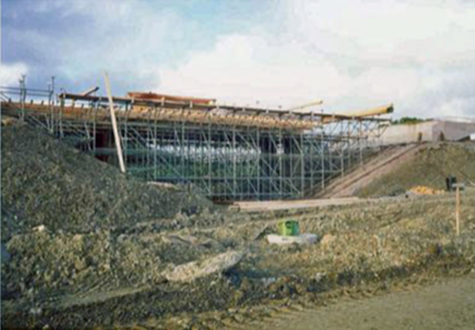 The road viaduct being built. Devon & Somerset Railway
