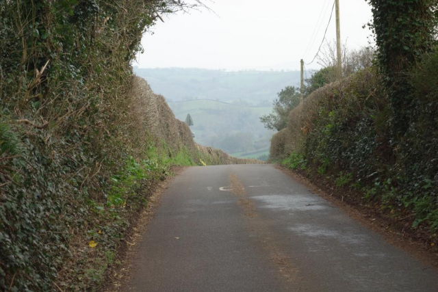 The summit of the climb from the valley floor. Cadeleigh, Cheriton Fitzpaine and Stockleigh Pomeroy