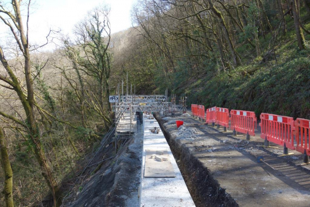 The road would have been in danger of being lost, had this work not been done. B3212 stabilization