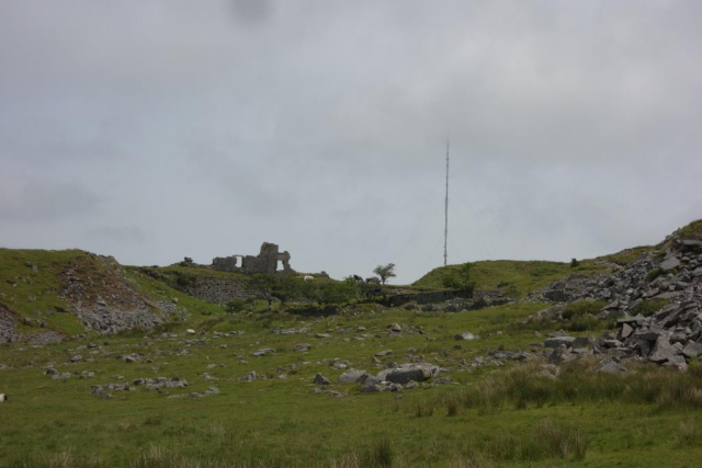 The P. & D. line was at the higher level, where the ruin can be seen. Foggintor