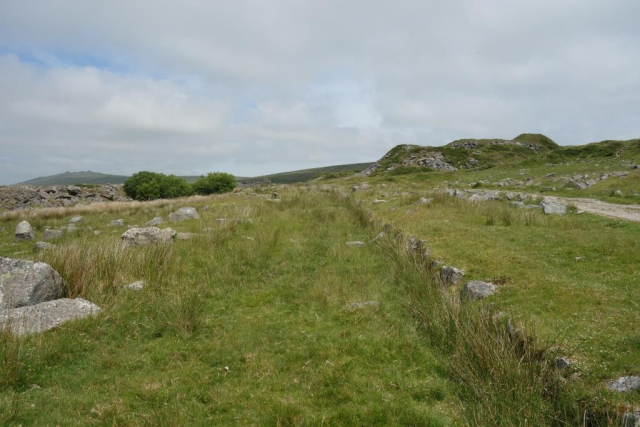 The course of the tramway is obvious in the other direction. The cart track is at right. Foggintor