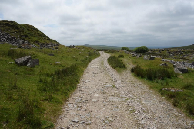 Looking back along the course of the line from the quarry entrance. Foggintor