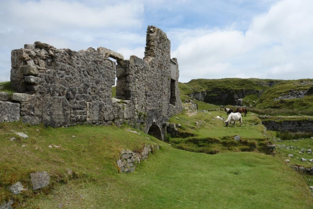 The northern entrance to the quarry can be seen ahead. Foggintor