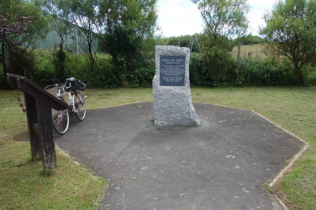 This memorial stands beside the old perimeter track. Eggesford to Okehampton
