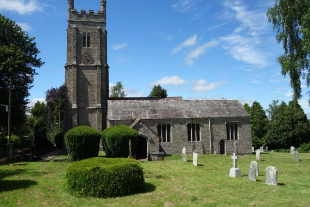 Another lady greeted the scout at the gate of St. Mary's Church. Eggesford to Okehampton