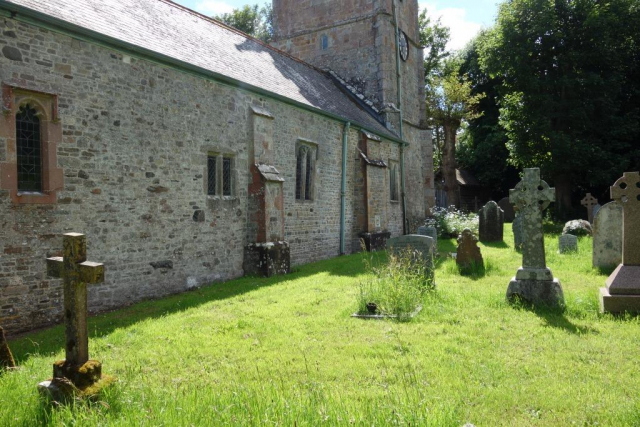 A lean of the north wall has been buttressed. Eggesford to Okehampton