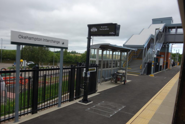 The 1723 Okehampton stopped at the new station. Eggesford to Okehampton